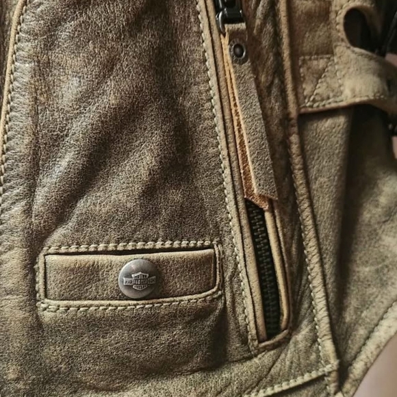 Harley-Davidson Black and Brown Leather Jacket - Picture 4 of 7